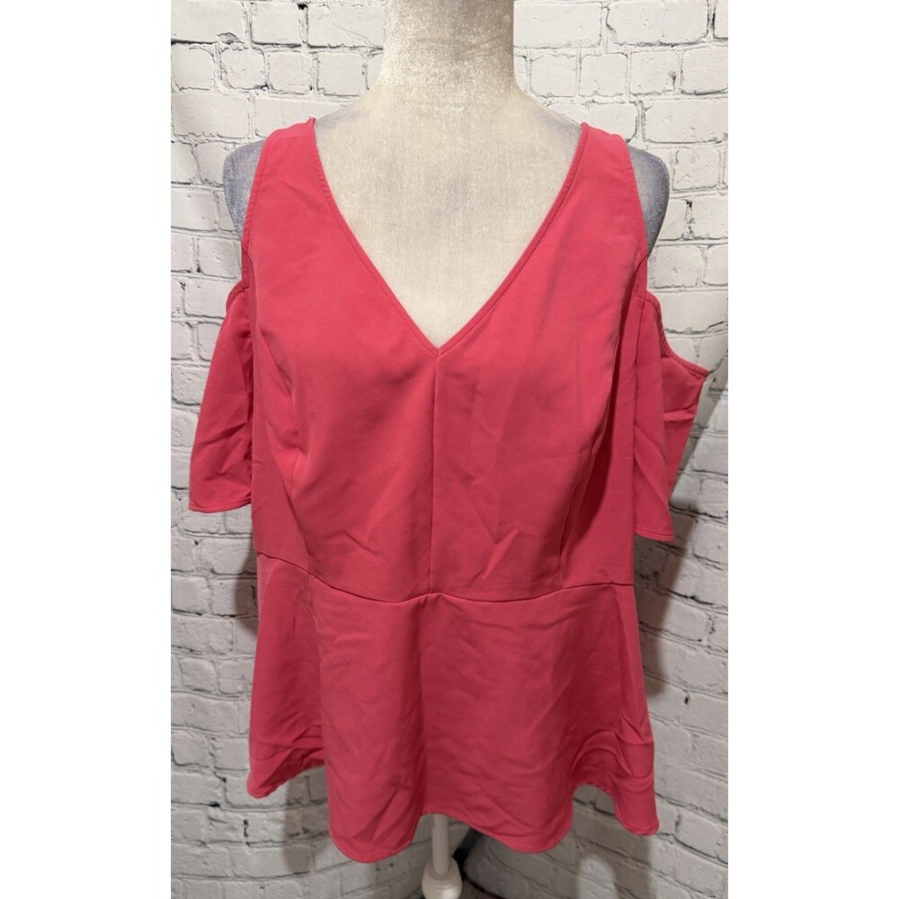 Lane Bryant hot pink cold-shoulder Top Blouse plus size 18